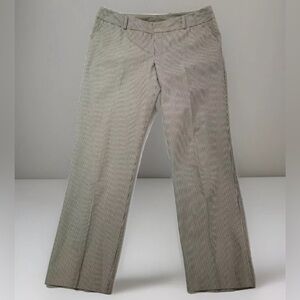 Norma Kamali Pants 14 Black Straw Stripe Crop Ankle Flat Front